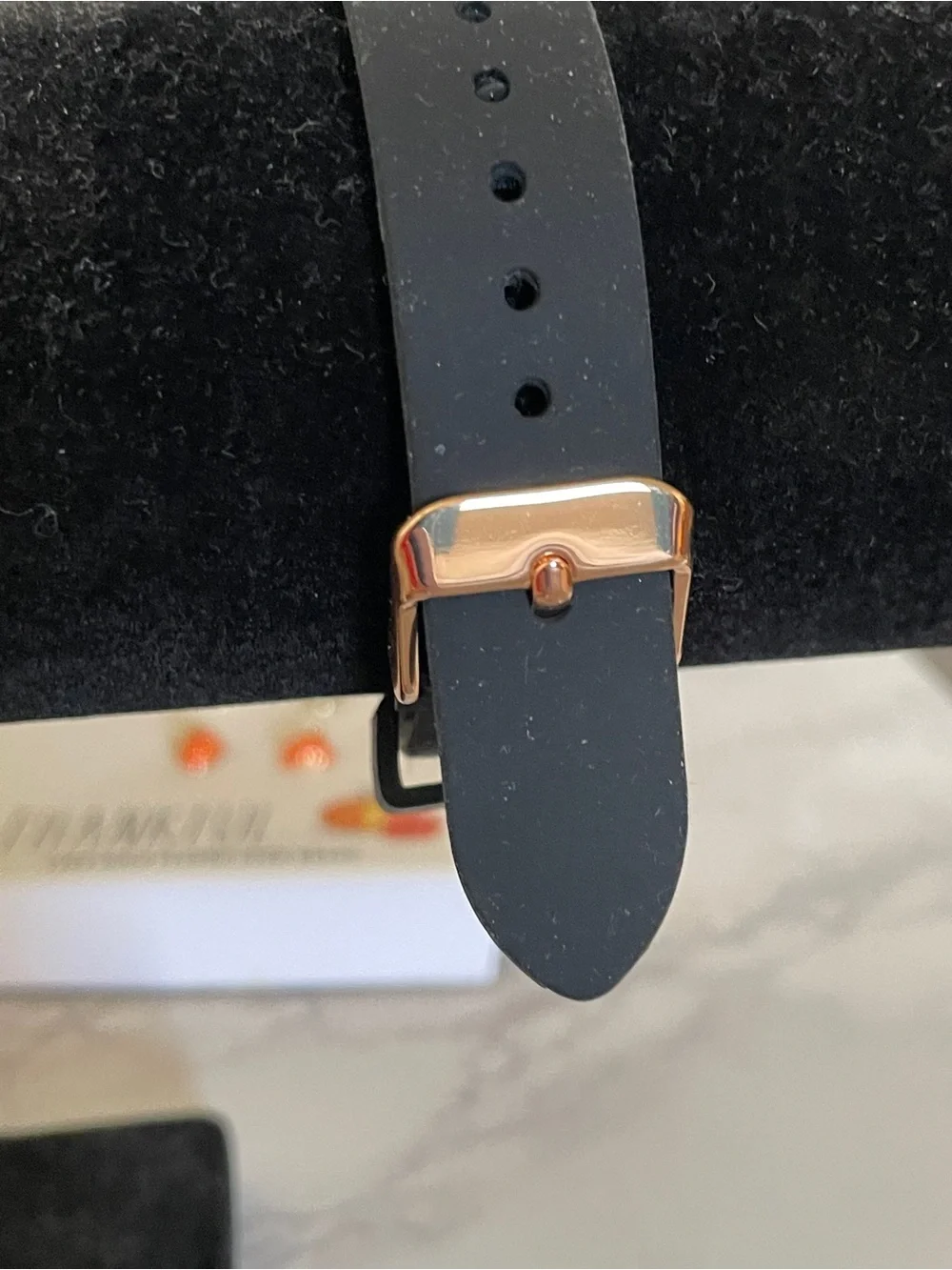 Rose Gold Bezel and Black Digital Fitness Watch